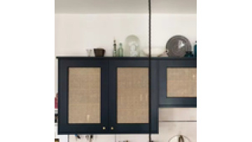 Factory price door side  natural  storage modern designs solid wood rattan  living room  kitchen cabinet1