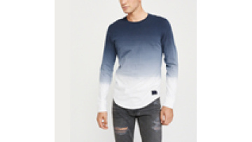 New Model Custom Long Sleeve Tie Dyed Man Organic Cotton T Shirt Homme1