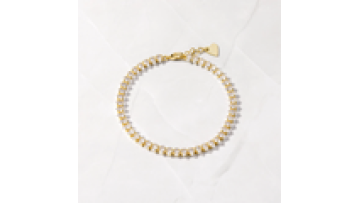HOYA White Crystal Tennis Bracelet with Zircon Marquise Cut Gold Plated Brass1