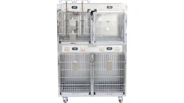 Stainless Steel ICU Treatment Veterinary Animal Pet Incubator Oxygen Heating Cage Dog Cat Animal 6 Sets Cage for Veterinary Hospital/Clinic1