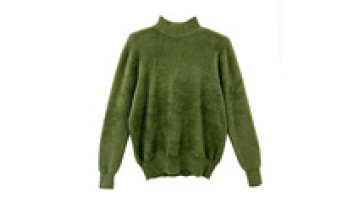 Customizable Chunky Knit Plus Size Green Nylon Flare Sleeve Turtleneck Knitted Sweaters1