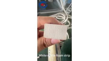 White nitrile foam square strip