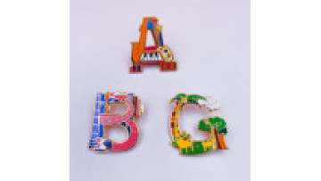China Custom Hard Enamel Metal Badge Logo English letters Manufacturers Lapel Pin1