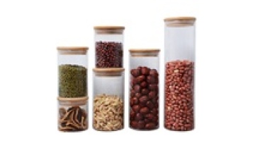 500ml 1L 3 L Manufacturer Customized Wholesale Kitchen Food Storage Jar Glass Bottle with Round Bamboo Lid1