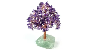 Copper Wire Wrapped Natural Crystal Gemstone Chip Tree with Rose Quartz Base1