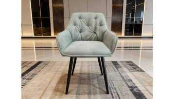 BR-039 Ergonomic Modern Fabric Armchair with Sleek Black Legs for Ultimate Comfort