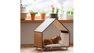 practical simplicity indoor assemble large canvas solid wood  living room  balcony wooden cat pet  Detachable  house1