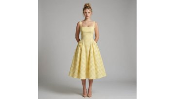 Yellow Checkered Maxi Dress