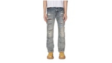 Mens Streetwear Ripped Knee Embroidery Jean Patches Trousers for Men Jeans1