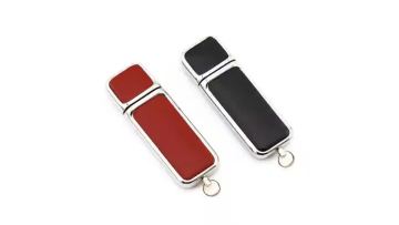 Customizable leather USB Flash Drive with keychain