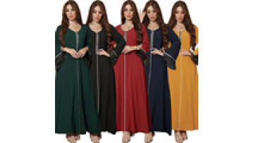 AB329 Abaya Dubai 2023 Wholesale Modest 2023 Latest Black Islamic Beige Abaya Dubai One Piece1