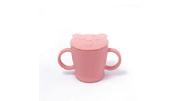 Bpa free Food Grade Silicone Leakproof sippy bottle snack cup foldable baby drinking cup with spoon1