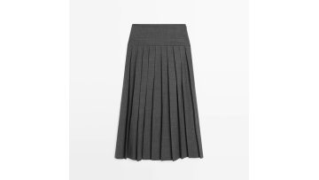 Women's elegant and sophisticated temperament, simple style box pleated skirt