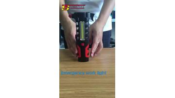 Emergency Torch with Belt Cutter and Hammer COB LED Warning Tool Work Light Cold White Black ROHS Ce1