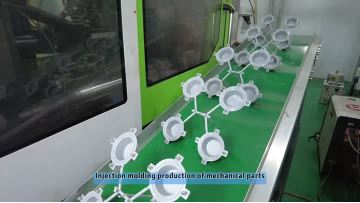 Injection molding production of mechanical parts