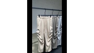 2022 spring new pleated breasted pants ins terry sweatpants loose fashion brand sweatpants1