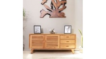 New design nordic style natural door side modern designs storage  living room solid  wood kitchen rattan cabinet1