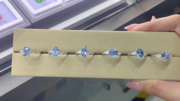 Blue Lab Diamond Ring Shape Comparison  6 Samples