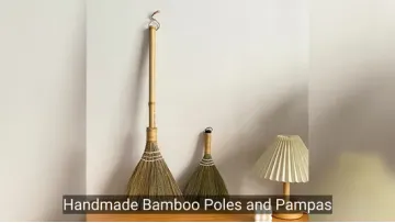 Handmade Bamboo Poles and Pampas Grass Woven Brooms1