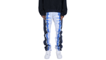 Plus Size Custom Men's Stretch Color Skinny Distressed Flare Pants Jeans Logo Men1