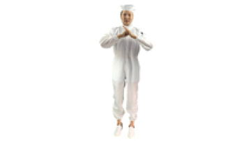 JEJOR Washable Reusable Antistatic Cleanroom Polyester Uniform Coverall with Hood1