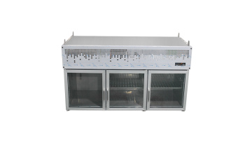 Glass door workbench refrigerator