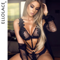 Ellolace Bodysuit Floral Transparent Bodys For Women Sexy Hollow Out Babydolls Overalls for Women Sexy Women's Lace Bodysuit