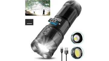 Powerful LED Flashlight with White Laser Beam for Outdoor Use1