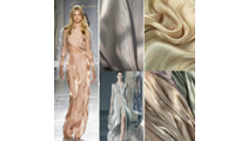 Wholesale Shiny Shimmer Chiffon Satin Fabric Pleated Luxury Chiffon Crystal Foil Pearl Fabric1