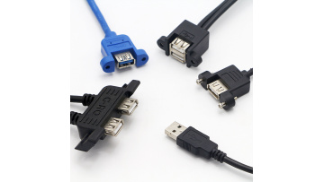 Custom Screw Locking Micro Mini Usb A B C Panel Mount Female To Male Usb 2.0 3.0  Extension Cable1