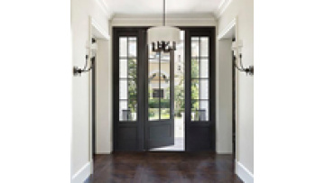 Driver French Doors Interior Latch Lock Thermal Break Exterior Metal Tempered Glass Finished Graphic Design2014ern Black CN;GUA1