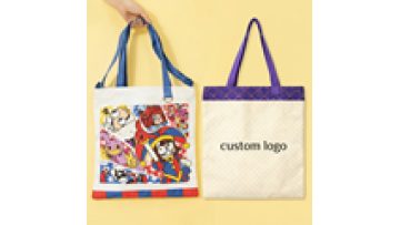 Custom Canvas Tote Bag with Printed Logo Embroidery Custom Cartoon Style Eco-Friendly Promotional Gift Packaging1