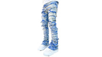 Custom Design Streetstyle Vintage Stacked Fit Stylish Skinny Fit Flared Ripped Jeans Men Distressed Denim Jeans1