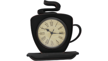 Steaming Retro Mug Timepiece with Classic Dial