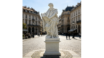 White Marble Reading Philosopher Sculpture Outdoor