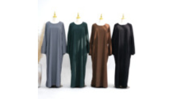 2025 Latest Fashion Wholesale EID Modest Dubai Abaya Plain Turkey Thick Corduroy Winter Abaya Muslim Women Dresses1