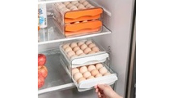Double-Layer Roll-Up Egg Shelf Organizer for Refrigerator1