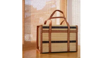 Bamboo Weaving Hand-Held Egg Bamboo Basket Zongzi Packaging Box Mooncake Packaging Gift Box Folding Bamboo Basket Bamboo Basket Crab Basket1
