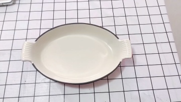 Top quality Cast Iron Enamel fish pan fish dish dinnerware frying pan1