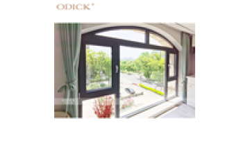Guangdong factory aluminum frame sectional design double glazed tempered glass arch windows grill design1
