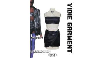 CUTOUT LEATHER MINI LOW WAIST DRESS