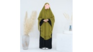 Chiffon Soft Long Hijabs Muslim Women Khimar Middle East Solid Color 2 Layer Islamic Headscarf Dubai Ethnic Turban for Ramadan1
