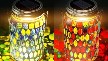 LED Solar Mosaic Innovative Colorful Whirlwind Hang Portable Lantern For Outdoor Table Garden Landscape Xmas Party Holiday Decor1