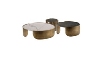 Modern special design living room table sets round marble coffee luxury gold1