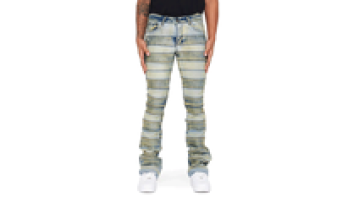 Customized High Street Fashion Washed Patchwork Skinny Zipper Denim Jeans For Men1