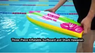 Three-Piece Inflatable Surfboard and Shark Hawaiian Theme Party Decoration Set1