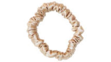 19mm Slip Silk Skinny Hair Scrunchies - Black, Soft for Ponytails & Braids1