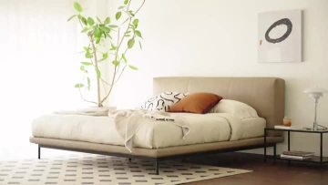 Acapella Leather Upholstered Bed 