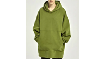Loose Casual Raw Hem Hoodie with Big Pockets Over Sized Plain Hoodies No String Men1