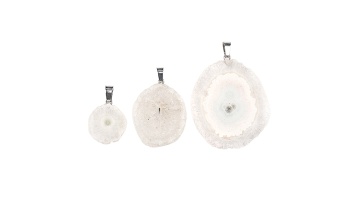 Sunflower Agate Slicing Druzy Crystal Cluster Pendant